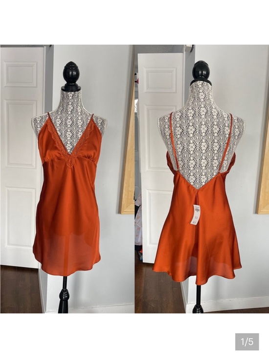 Abercrombie & Fitch Other - NWT L Abercrombie & Fitch Satin Lace Trim Slip Lingerie Night Gown Sleep Dress.
